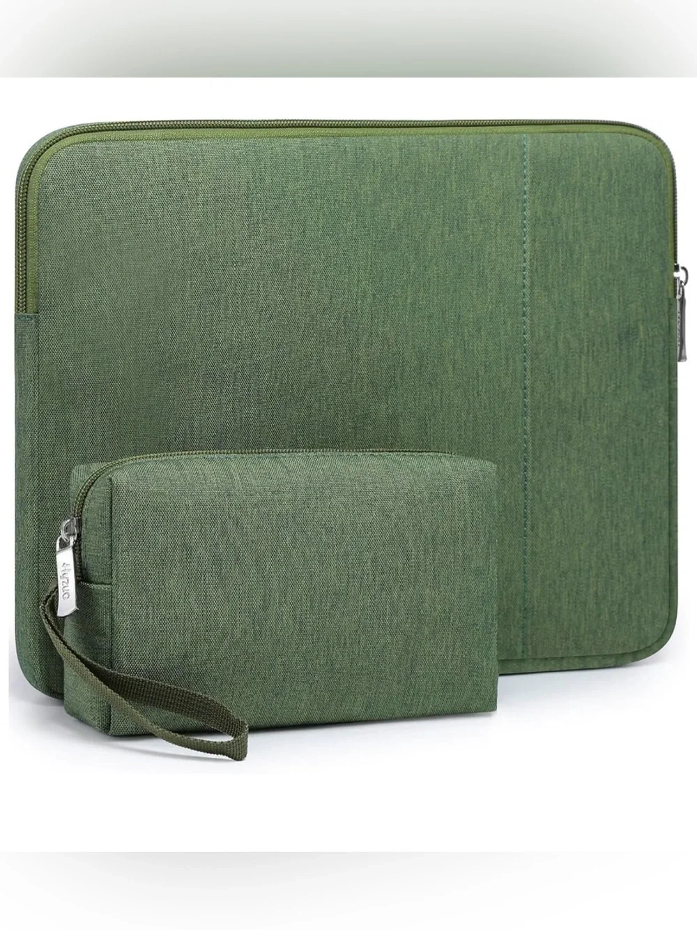 Green 14-15” Laptop case sleeve bag w/ pouch